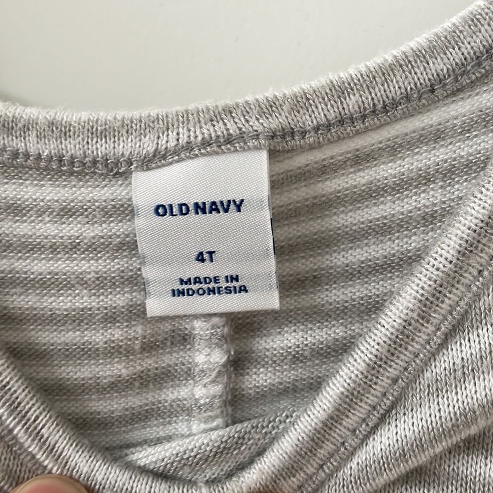 Old Navy jersey gray striped dress - Picture 2 of 4